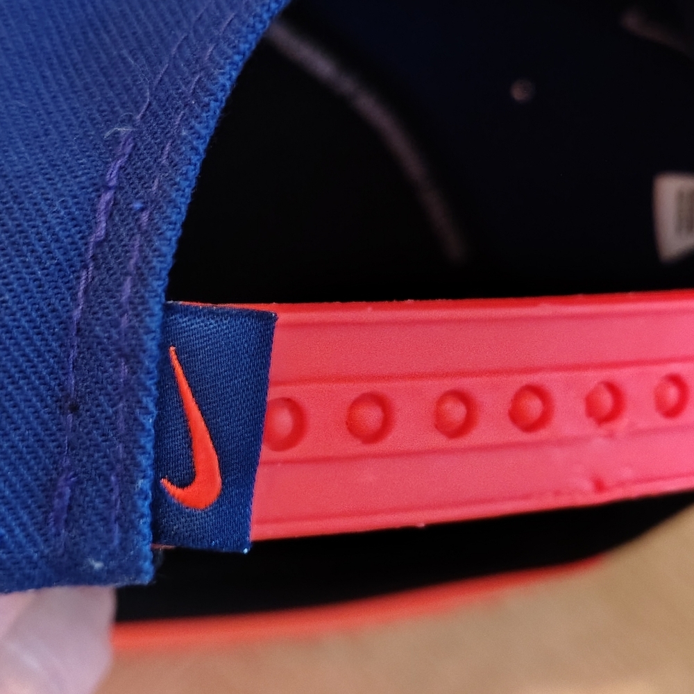NIKE TRUE Large Logo Logic Snapback Cap Royal Blue & Neon Orange - Rare - Picture 4 of 7